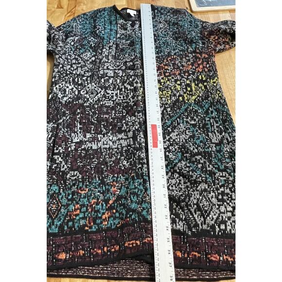 J. Jill‎ Cardigan Rainbow Long Duster Cotton Wool Blend Knit 3 Button Medium EUC - Picture 13 of 14